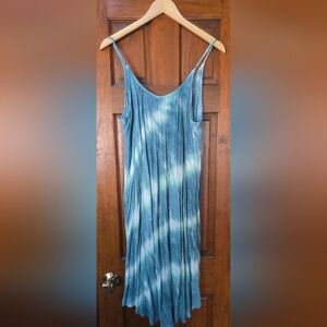 Knox Rose Aqua and White Tie-Dye Dress